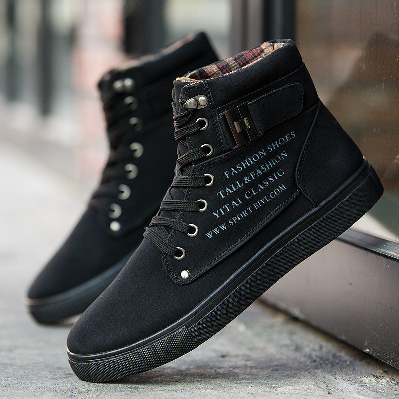 DEKABR Heißer Männer Schuhe Mode Warme Pelz Winter Männer Stiefel Herbst Leder Schuhe Für Mann Neue High Top Leinwand Casual schuhe Männer 