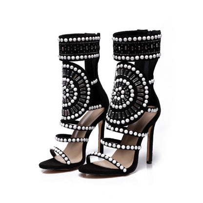 Rhinestone high heel sandals - ARCHSHOPE