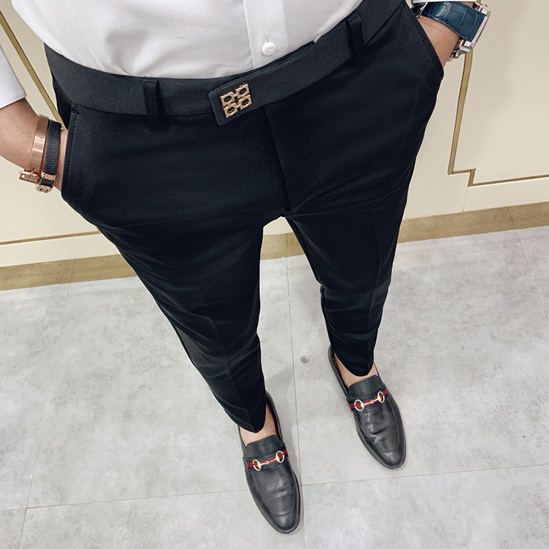 Pantalon de costume moulant pour homme