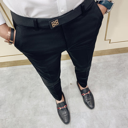 Pantalon de costume moulant pour homme