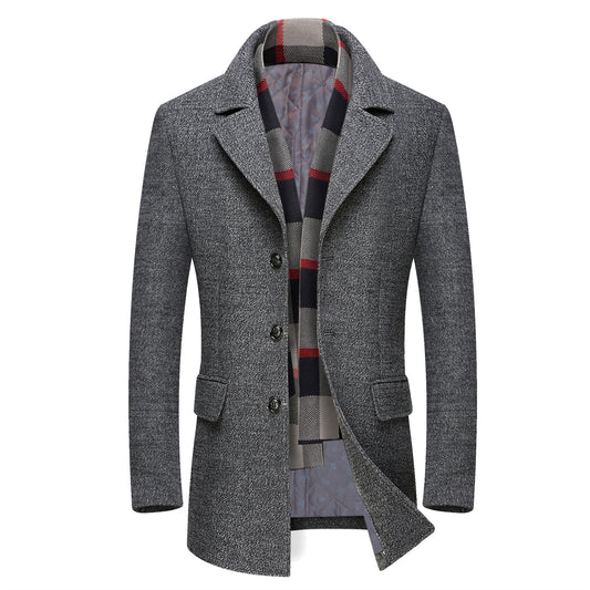 Manteau à revers épais pour hommes d'âge moyen