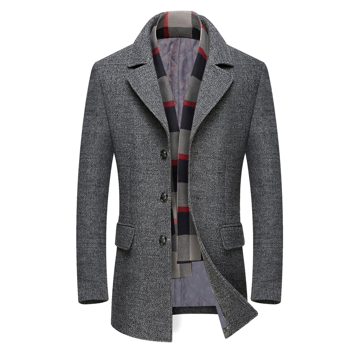 Manteau à revers épais pour hommes d'âge moyen