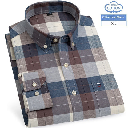 Chemise en coton à manches longues pour homme, coupe slim, style business décontracté