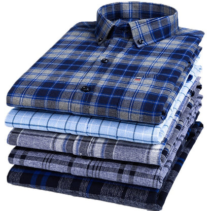 Baumwolle Langarmhemd Karo Business Slim Fit