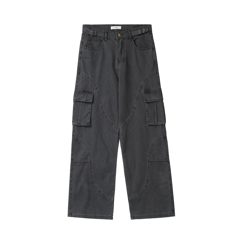 Herbst und Winter im amerikanischen Stil gewaschen und getragen lose gerade Bein Overalls