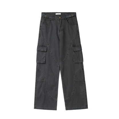 Herbst und Winter im amerikanischen Stil gewaschen und getragen lose gerade Bein Overalls
