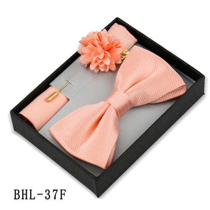 Mens Bow Tie, Pocket Square, And Brooch Gift Set - ARCHSHOPE