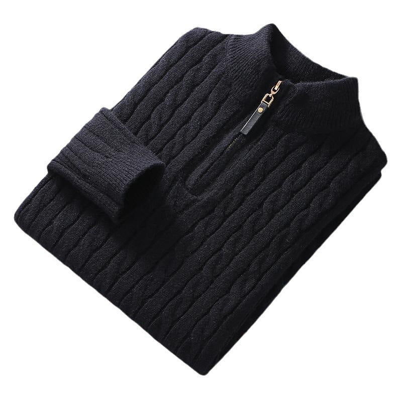 Herbst Winter Herren Half Zip Pullover Diamond Lattice Pullover