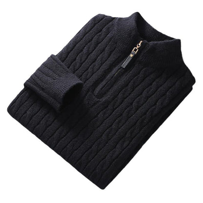 Herbst Winter Herren Half Zip Pullover Diamond Lattice Pullover