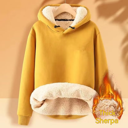 Men's Fleece Hoodie Winter Lined Padded Warm Keeping Loose Hooded Sweater - ARCHSHOPE