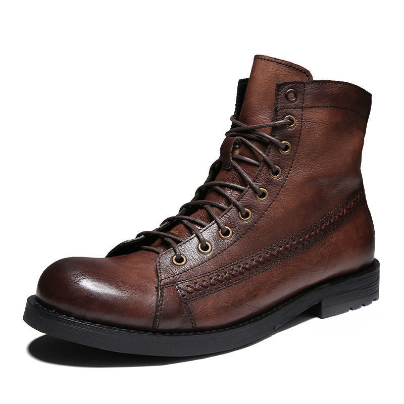 Arbeiterstiefel im britischen Stil mit Pinselfarbe