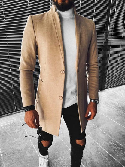 Doppelseitiger Wollmantel Herrenjacke Mantel