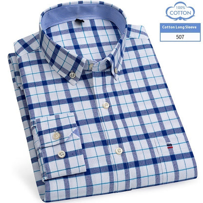 Chemise en coton à manches longues pour homme, coupe slim, style business décontracté