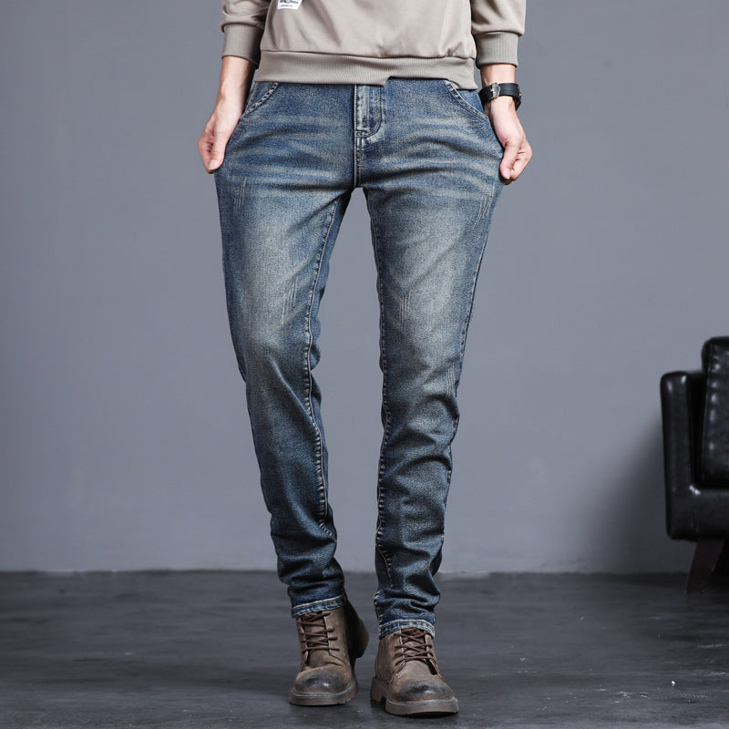 Herren Jeans Washed Slim Straight Stretch