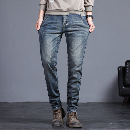 Herren Jeans Washed Slim Straight Stretch