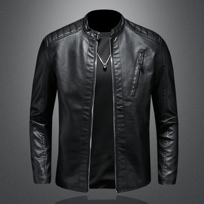 Fall Plus Size Leather Clothing With Stand Collar - ARCHSHOPE