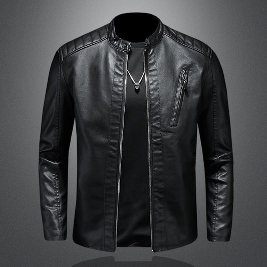Fall Plus Size Leather Clothing With Stand Collar - ARCHSHOPE