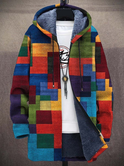 Lässige Herrenjacke mit Reißverschluss und Kapuze, baumwollgefüttert