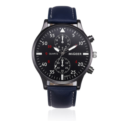 MIGEER Retro Design Men Watches Casual PU Leather Band Analog Alloy Quartz Wrist Watch Relogio masculino montre homme Clock New - ARCHSHOPE