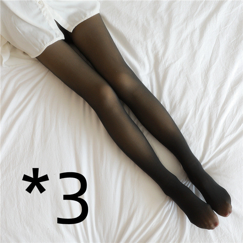 Fake Translucent Plus Size Leggings Fleece Lined Tights Fall And Winter Warm Fleece Pantyhose Women Fleece Lined Pantyhose Thermal Winter Tights - ARCHSHOPE