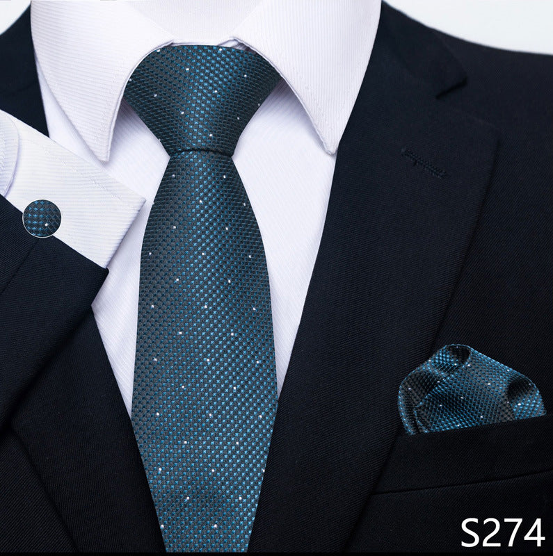 Men's Creative All-match Business Formal Wear Tie Scarf Cuff Buckle Set - ARCHSHOPE
