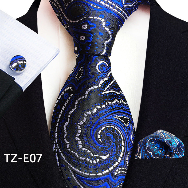 Paisley Tie Square Scarf Pocket Square Cufflinks Three-piece Set - ARCHSHOPE