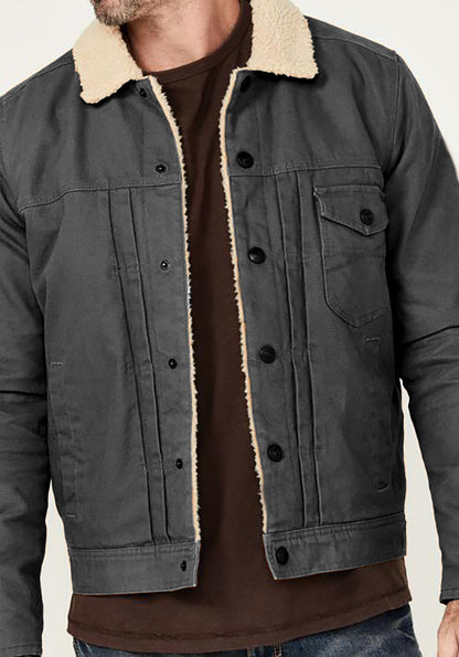 Herren Mantel Fleece Gefüttert Mantel Pelz Kragen Einreihig Multi-tasche