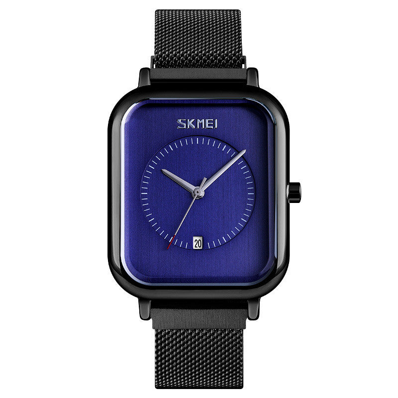 Fashionable Mens Square Business Quartz Student Mens Mesh-Strap Waterproof Calendar Watch - ARCHSHOPE