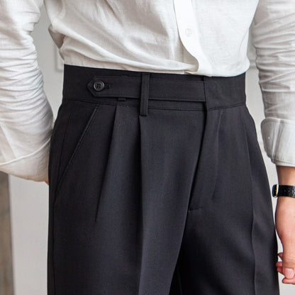 Lässige Herren Paris Schnalle Straight Business Small Naples Bügelfreie All-Match Anzughose