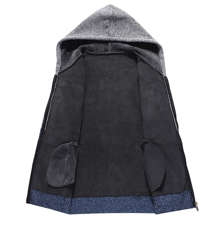 Lässiger Herren-Kapuzenpullover aus Fleece mit warmem Fleece