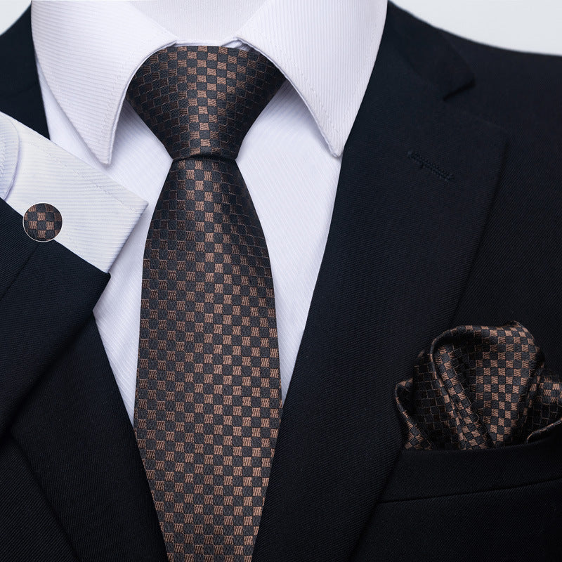 Men's Creative All-match Business Formal Wear Tie Scarf Cuff Buckle Set - ARCHSHOPE