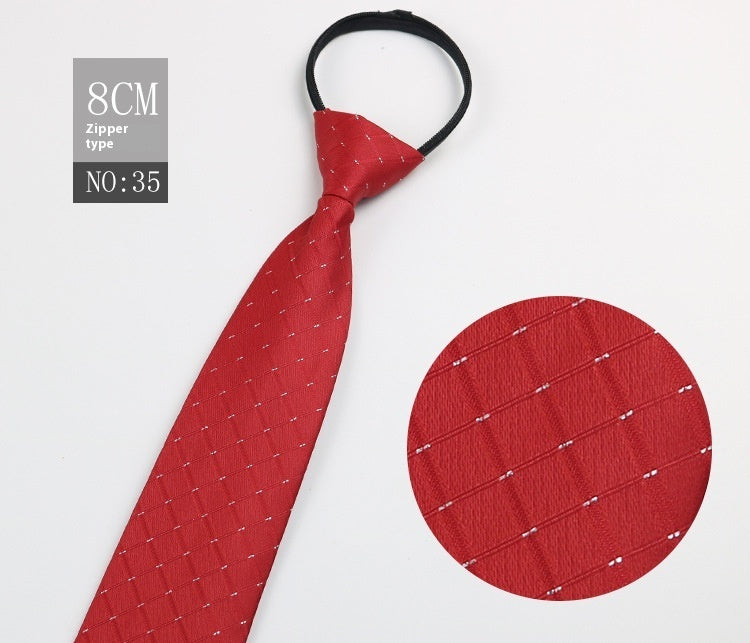 Black Men's Tie Striped Blue Business Tie Lazy Zip Tie In Stock Wholesale Pull Peels - ARCHSHOPE