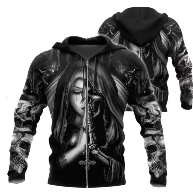 Halloween Skull Anime 3D Sweatshirt - ARCHSHOPE