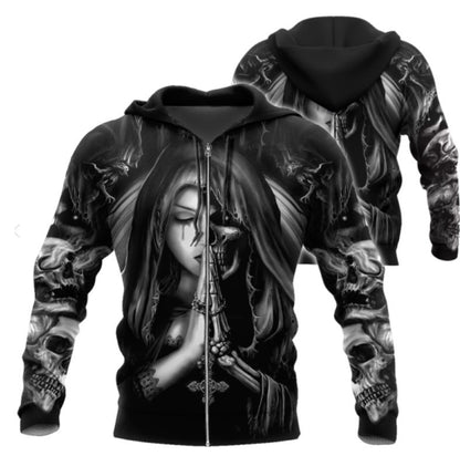 Halloween Skull Anime 3D Sweatshirt - ARCHSHOPE