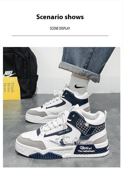 Herrenschuhe Erhöhte Easy Wear Borad Schuh Sommer Casual Sports High-Top Trendy Schuhe