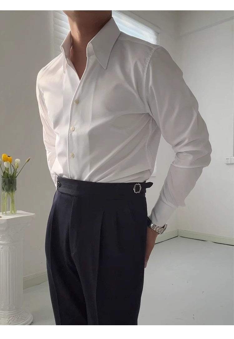 Frühling Italienisches Einteiliges Kragenhemd Casual Business