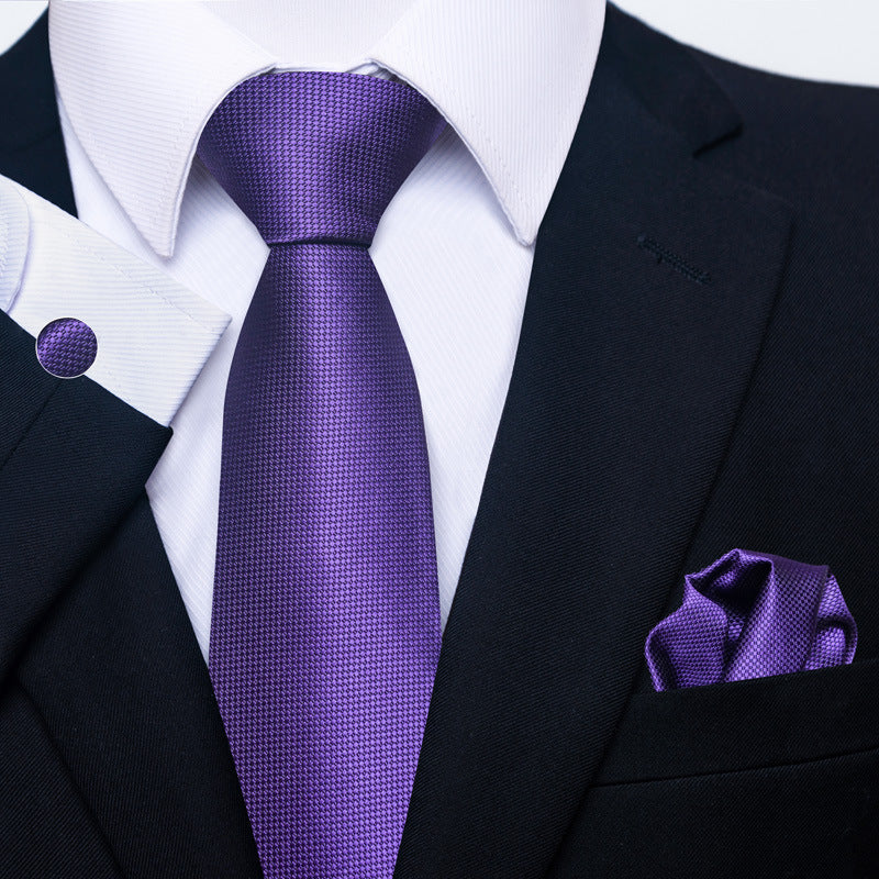 Men's Creative All-match Business Formal Wear Tie Scarf Cuff Buckle Set - ARCHSHOPE