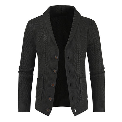 Cardigan tricoté à col en V pour homme, veste pull ample et épaisse
