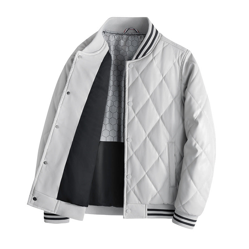 Veste en cuir pour homme, uniforme de baseball tendance pour homme