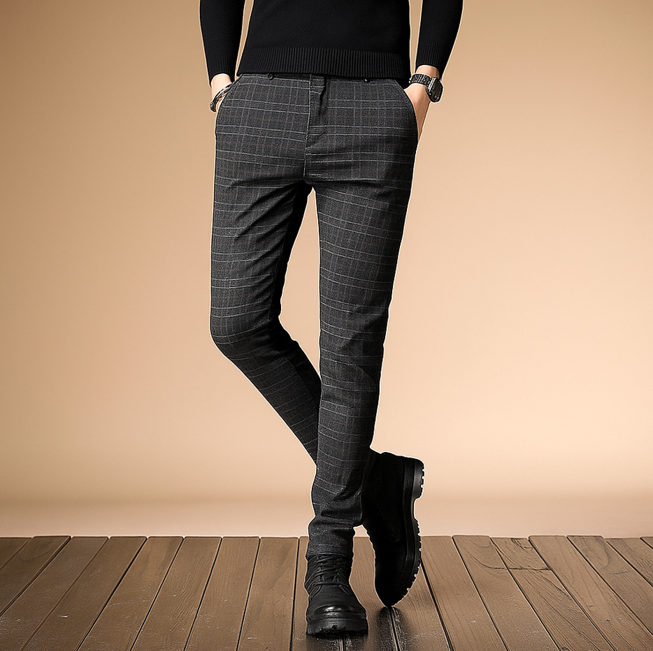 2023 Plaid, gebürstet Casual Hosen Männer Slim Fit herren Hosen Fleece-gefüttert Dicken Stil Koreanische Winter Anzug Hosen Männer Ein Stück Dropshipping