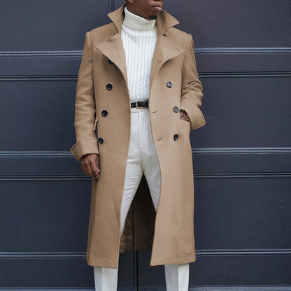 Britischer lockerer Mantel, mittellanger Trenchcoat