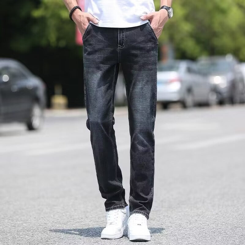 Herren Jeans Dünne Lose Gerade Lässige Lange Hosen