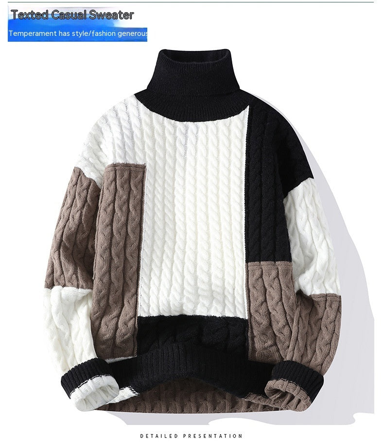 Paar tragen Rollkragenpullover Dicker Pullover Weicher, warmer reiner Kaschmir Einfaches Unterhemd