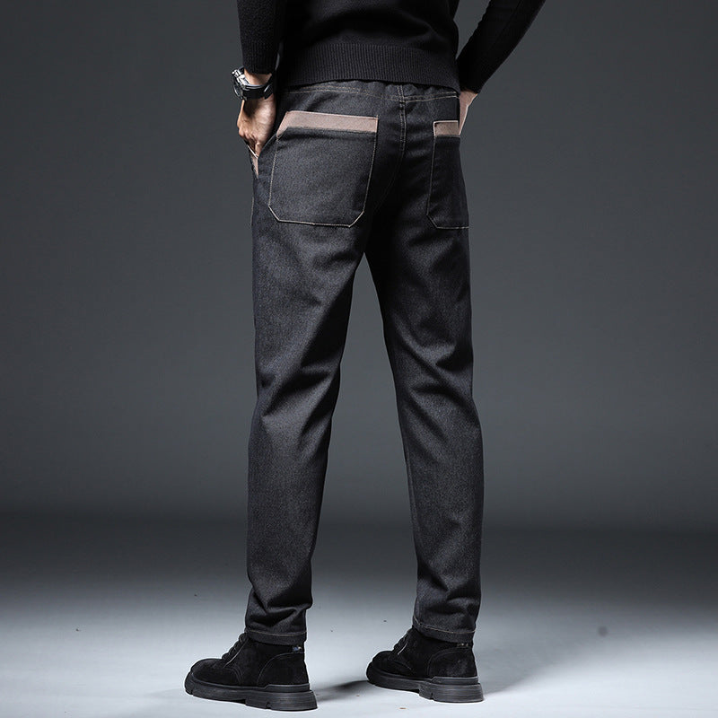 Pantalon slim droit tendance broderie pour homme