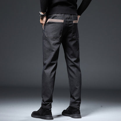 Pantalon slim droit tendance broderie pour homme