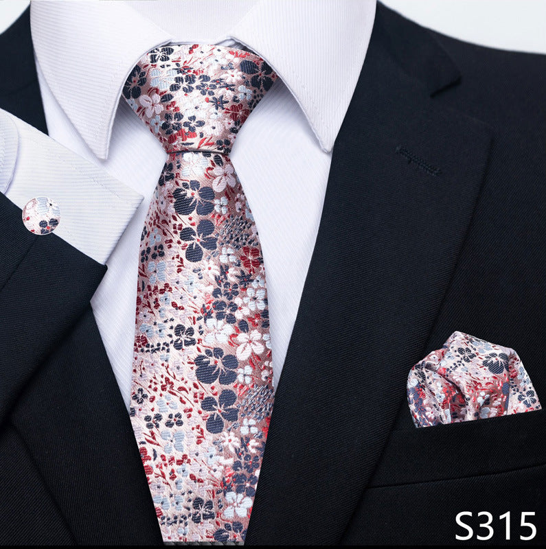 Men's Creative All-match Business Formal Wear Tie Scarf Cuff Buckle Set - ARCHSHOPE