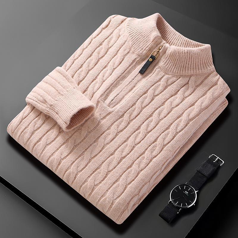 Herbst Winter Herren Half Zip Pullover Diamond Lattice Pullover