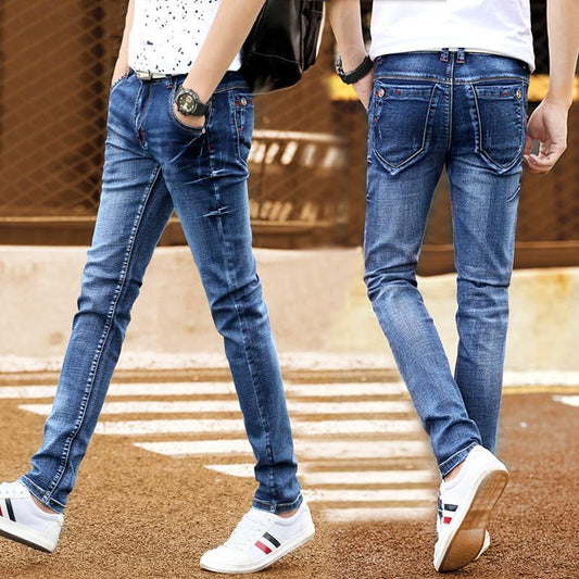 Jean de printemps pour homme, coupe slim, noué à la cheville