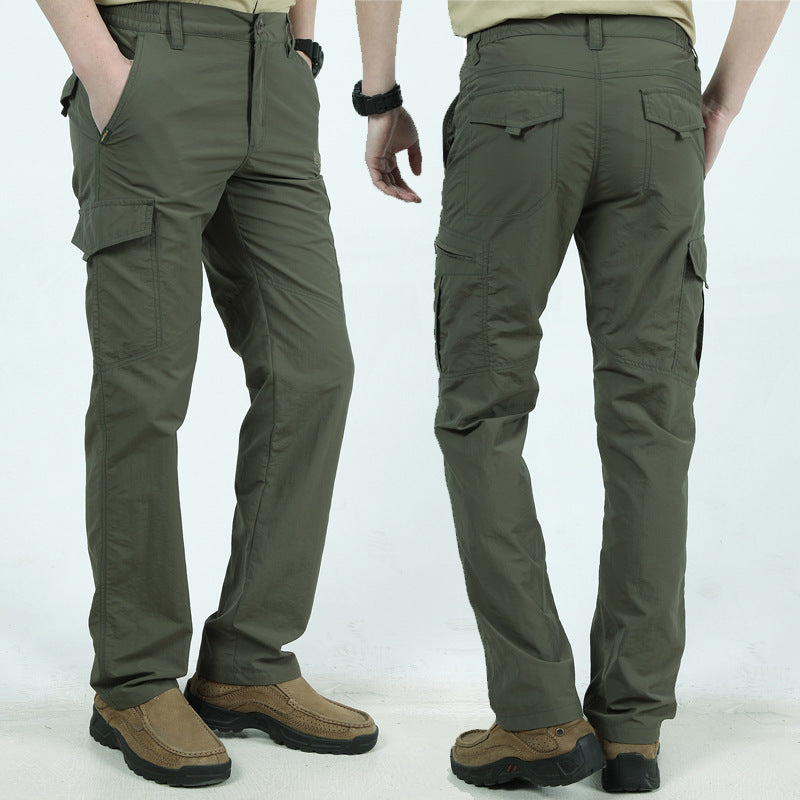 Pantalon cargo ample grande taille à poches multiples