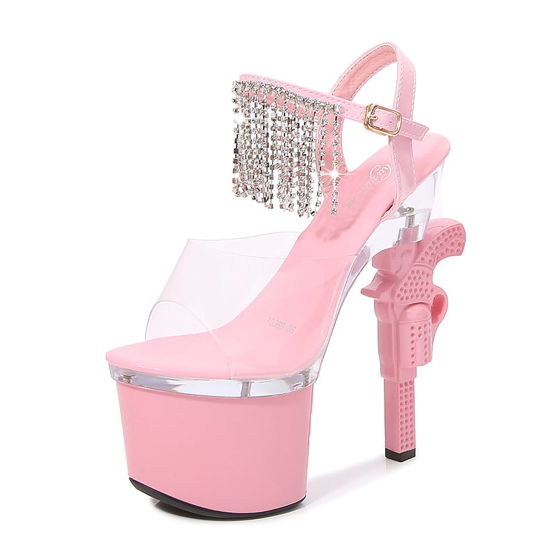 Muffin Sandals Super High Heels Transparent High Heels - ARCHSHOPE